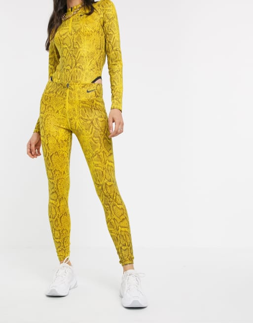 circuito circulación mi Nike yellow snake Print high waist leggings | ASOS