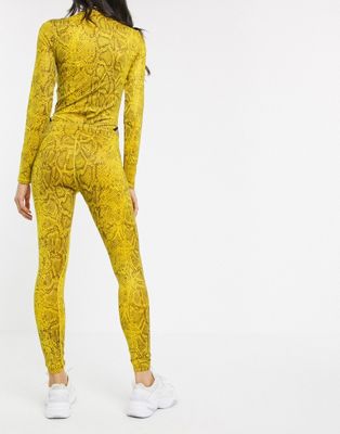 Nike yellow snake Print high waist 