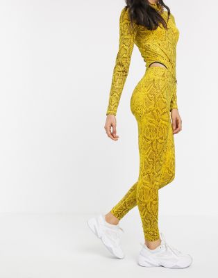 yellow nike python leggings