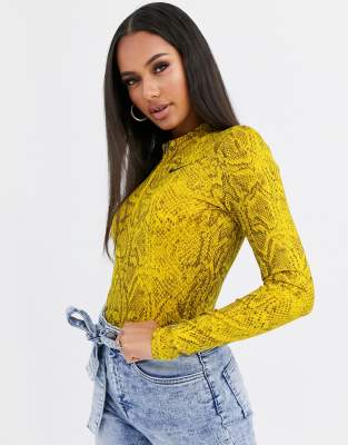 nike python bodysuit yellow