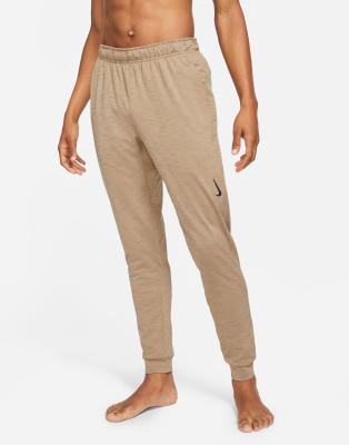 Nike Yoga Dri-fit Cuffed Sweatpants In Sand - Cream-white