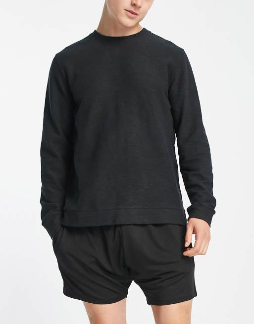 Nike Yoga Dri FIT Essential Fleece crew neck sweatshirt in black