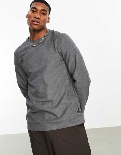 Nike Yoga Dri Fit Crew Long Sleeve T-Shirt Grey