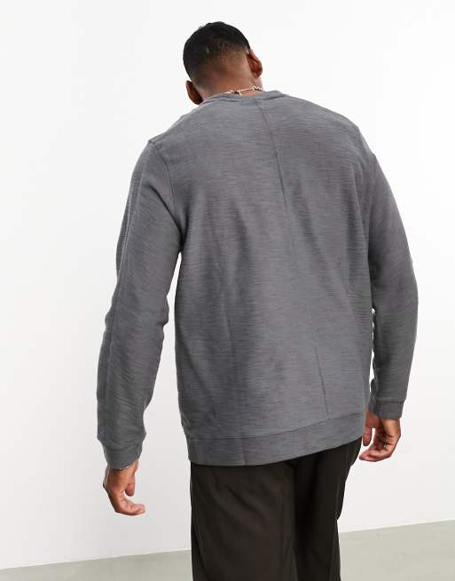 Nike Yoga Dri-FIT Essential Fleece crew neck sweatshirt in gray, 3 of 4