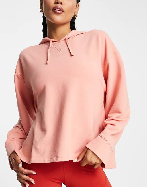 Nike Yoga Dri-FIT fleece hoddie in rose pink