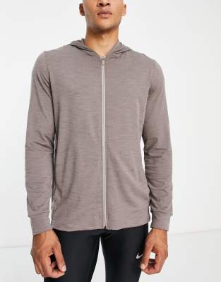 Nike Yoga Dri-FIT full zip top in grey