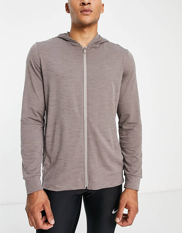 Nike Training - Nike Yoga Dri-FIT full zip top in grey