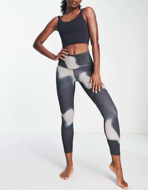 Nike Yoga Dri-FIT high rise 7/8 leggings in patterned black