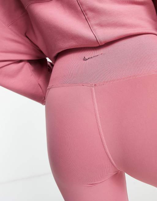 Nike Yoga Dri-FIT high rise 7/8 panel leggings in pink