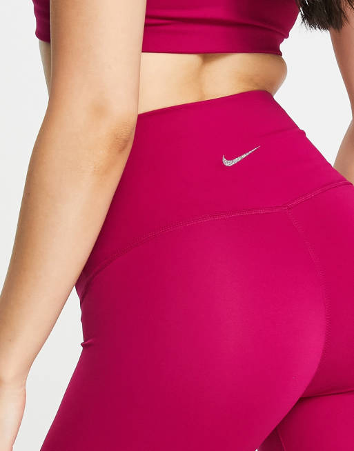 Nike Yoga Dri-FIT Power seamless leggings with small logo in purple, ASOS