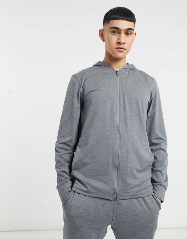 Nike Yoga Dri-FIT Hyperdry full-zip hoodie in gray