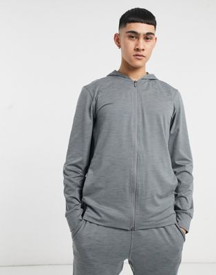 Nike Yoga Dri-FIT Hyperdry full-zip hoodie in grey