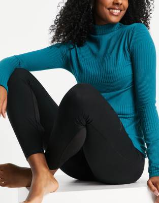 Nike Yoga Dri-FIT Luxe long sleeve rib top in teal