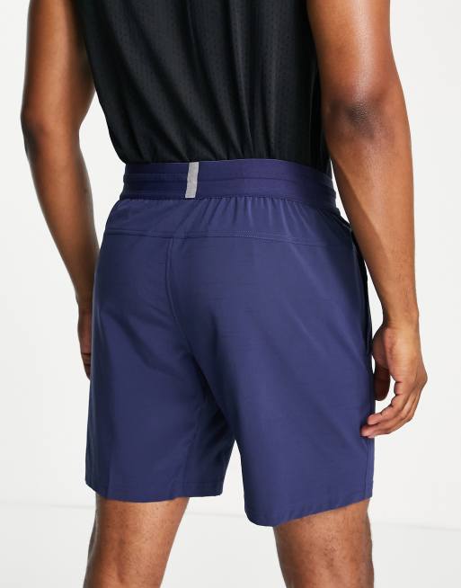 Nike Yoga – Dri-FIT – Niebieskie szorty z tkaniny, 2 z 4