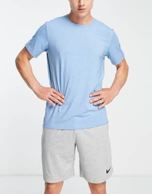 Nike Yoga Dri-Fit t-shirt in blue - ASOS Price Checker
