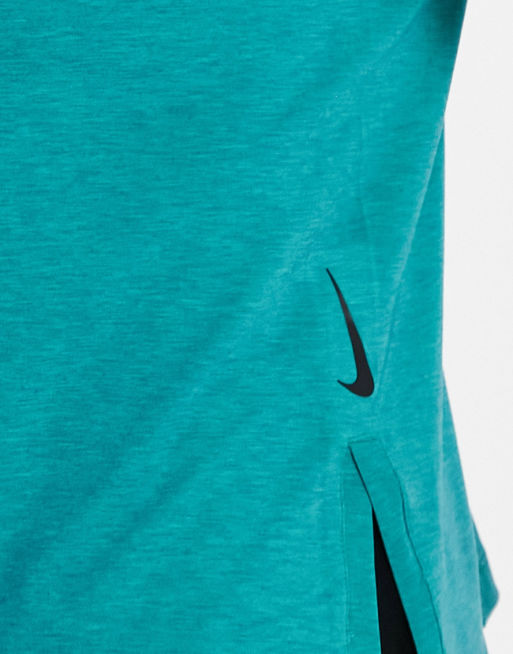 Nike – Yoga Dri-FIT – T-shirt w morskim melanżowym kolorze, 3 z 4
