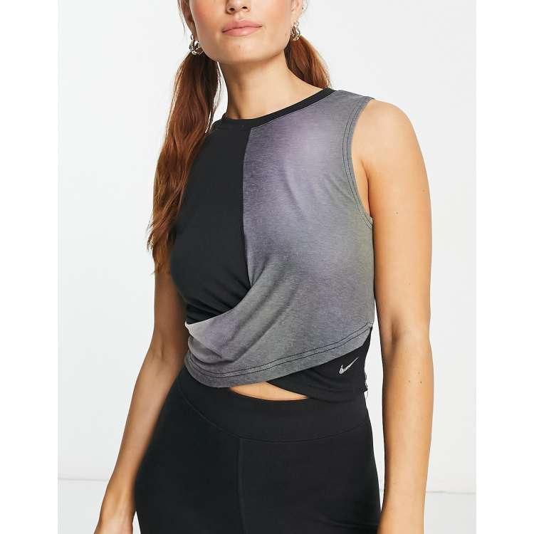 Nike Yoga tank black & gray | ASOS