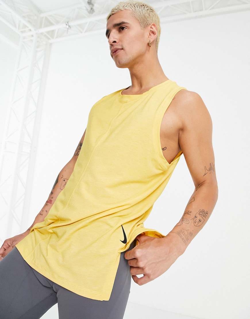 Nike Yoga Dri-FIT tank in yellow
