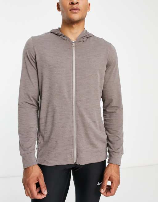 Nike - Yoga - Dri-FIT - Top met ritssluiting in grijs