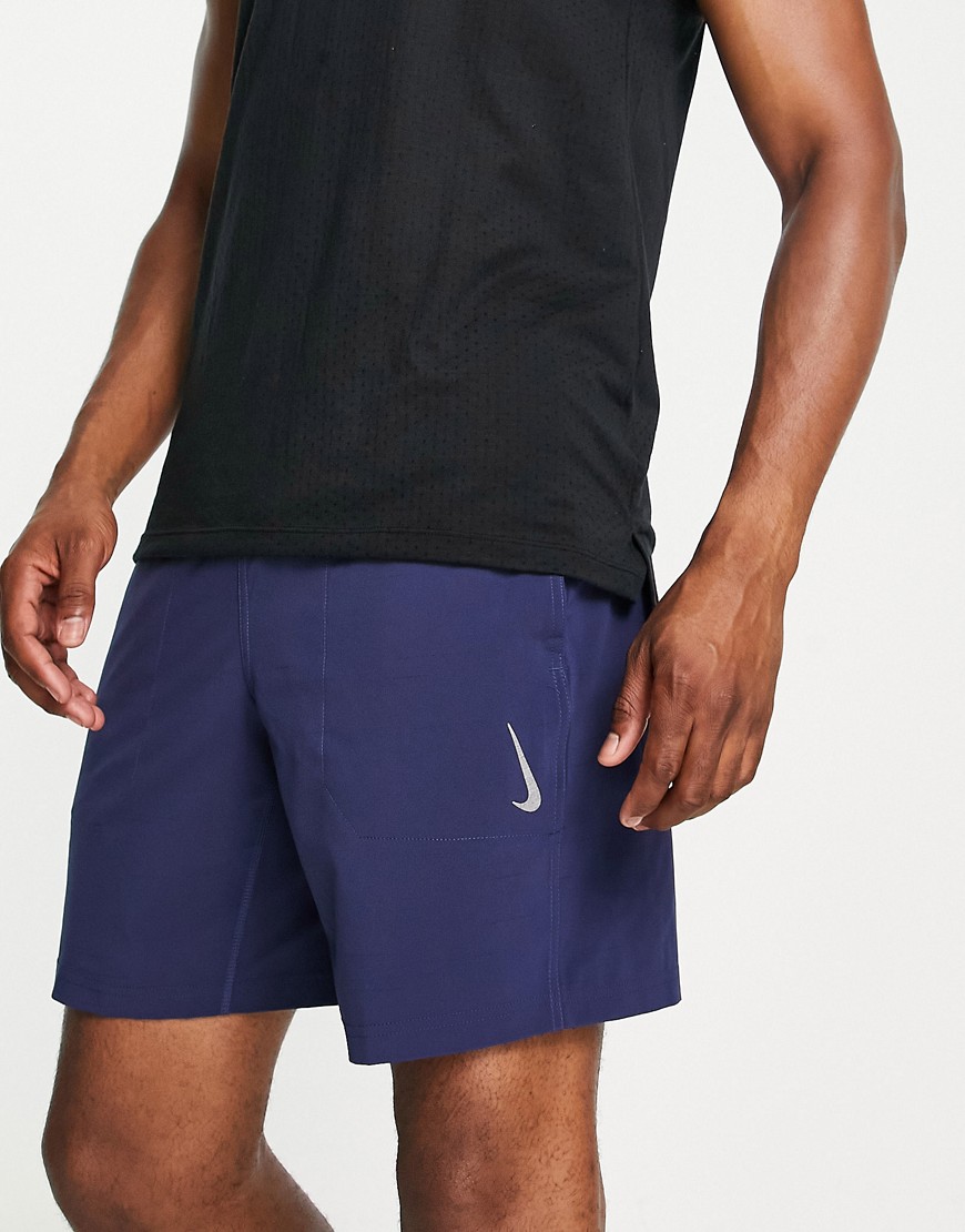 Nike Yoga Dri-FIT woven shorts in blue
