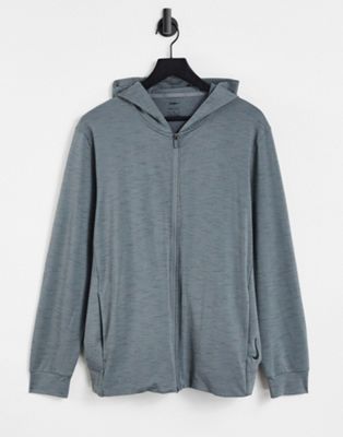 Nike Yoga Dri-Fit zip through marl hoodie in grey - ASOS Price Checker