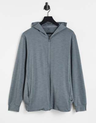 Nike Yoga Dri-Fit zip through marl hoodie in grey - ASOS Price Checker