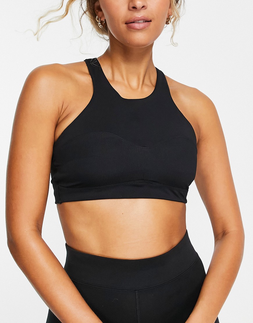 Nike Yoga Elate Dri-FIT ribbed light support sports bra in black