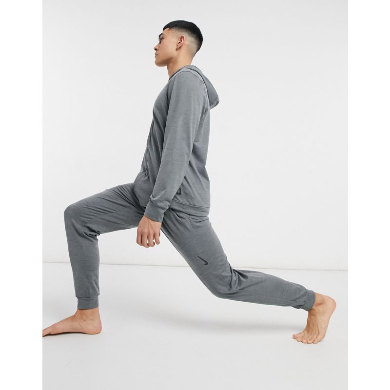 Uomo Felpe con cappuccio e zip Nike Yoga - Hyperdry - Coordinato grigio