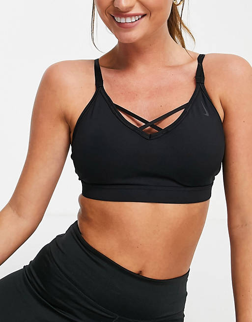 Sportswear Nike Yoga Indy light support cross strap sports bra in black 