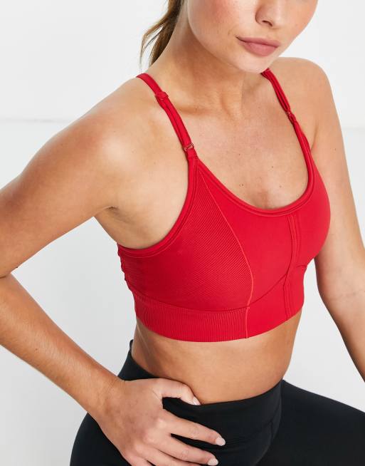 Nike Yoga Indy light support strappy sports bra in red