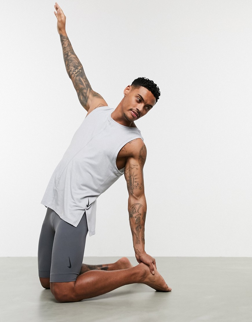 Nike Yoga infinalon dry shorts in grey
