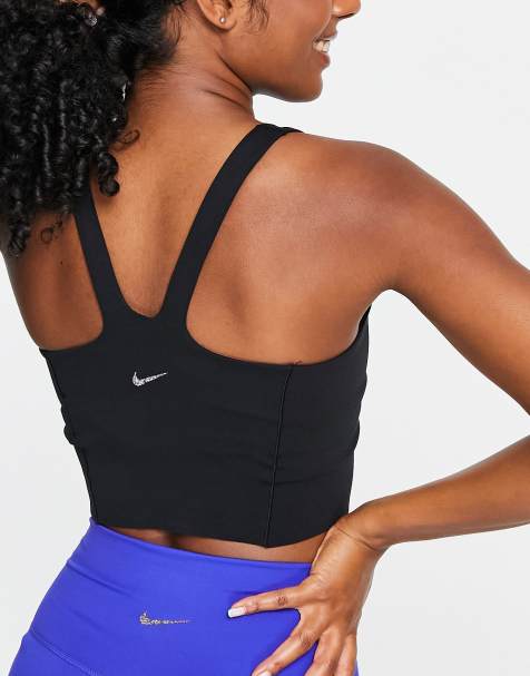 Nike - Yoga Luxe - Crop top senza maniche nero in tessuto Dri-FIT - view 1