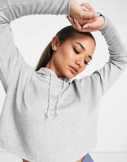 Nike cropped store hoodie grey