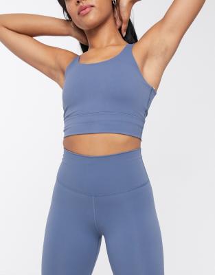 blue yoga top