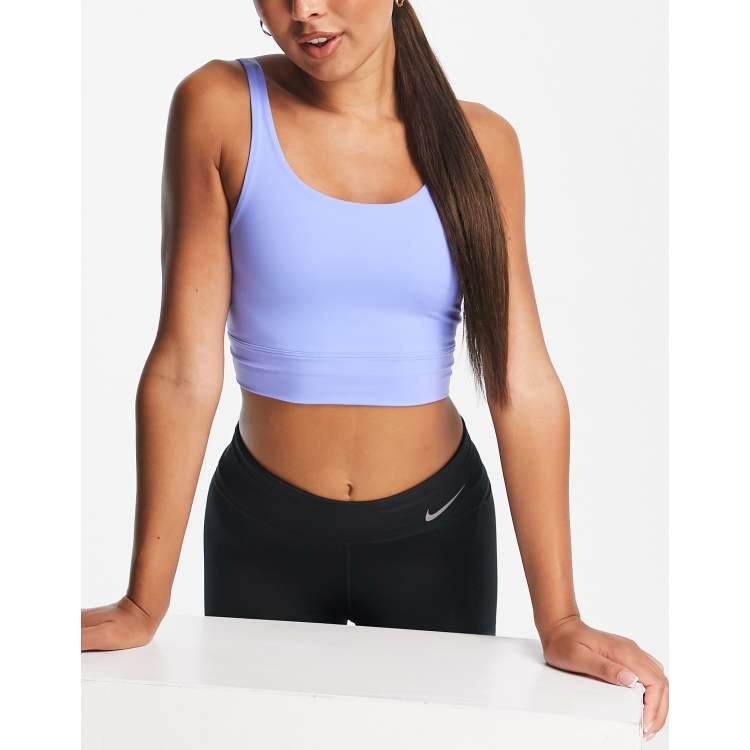 Nike Yoga Luxe light support crop top in blue