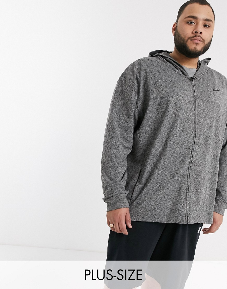 Nike Yoga Plus - Felpa con cappuccio e zip grigio scuro