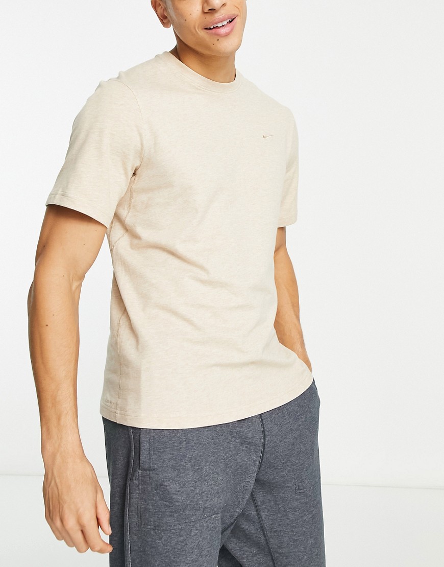 Nike Yoga primary t-shirt in stone-Neutral