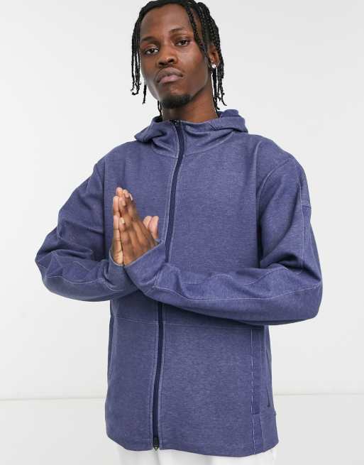 Nike Yoga Restore fleece hoodie in navy