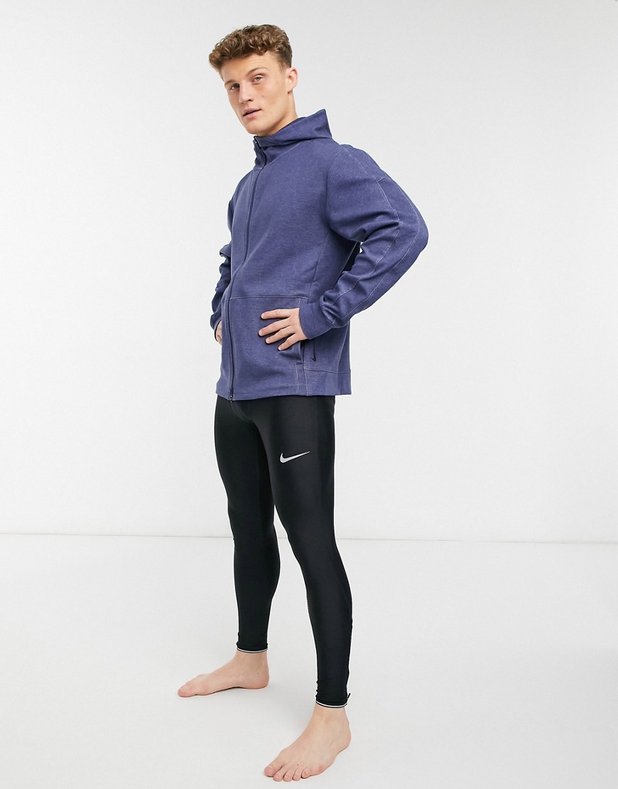 Nike Yoga Restore fleece hoodie in navy