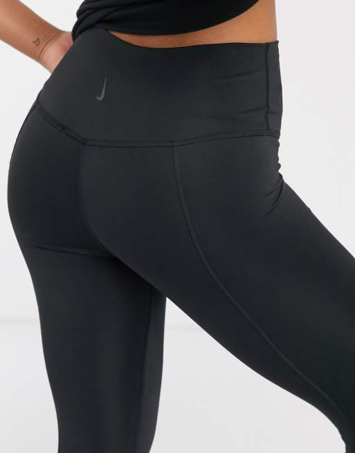 Nike Yoga ruched cropped leggings in black | ASOS