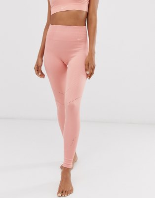 nike yoga seamless leggings in pink