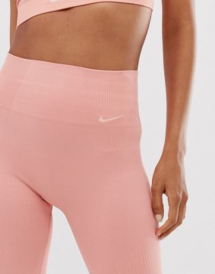 nike yoga seamless leggings in pink