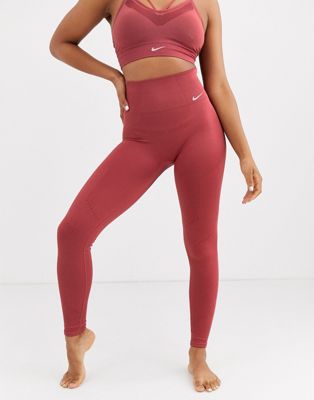 Nike Yoga seamless leggings in pink | ASOS