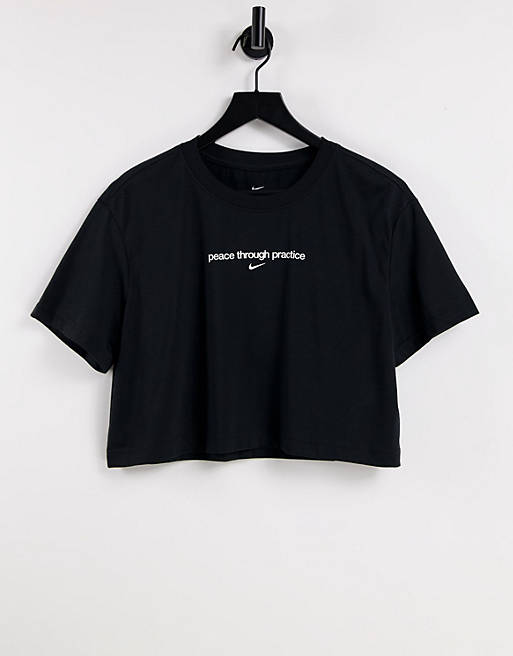 Nike Yoga short sleeve graphic t-shirt in black
