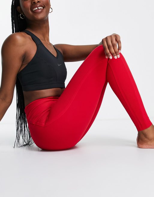 Red nike 2024 workout leggings