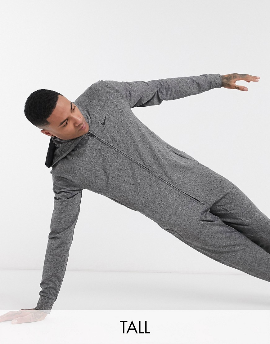Nike Yoga Tall zip-up hoodie in dark grey
