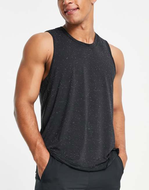 Nike Yoga tank in marl black