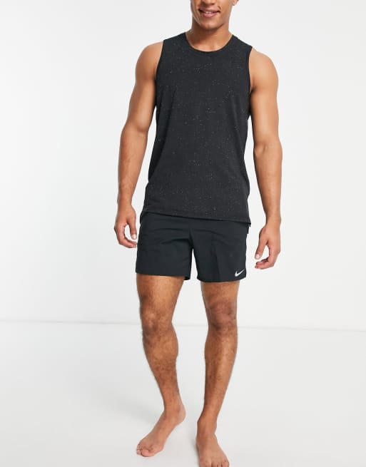 Nike Yoga tank in marl black