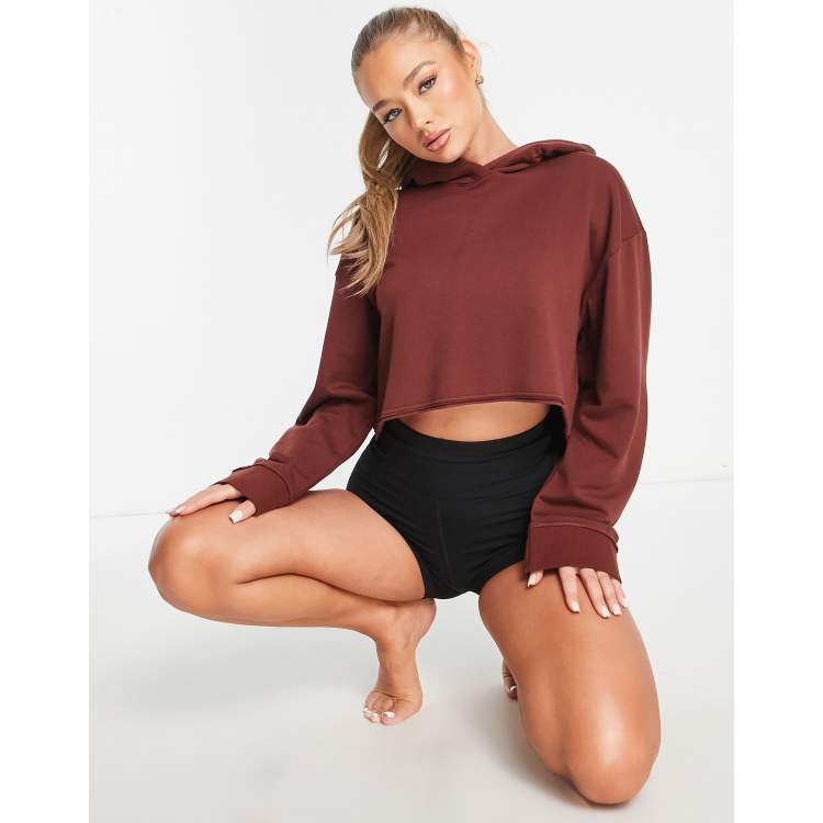 Nike Yoga Therma FIT Luxe fleece hoodie in brown ASOS