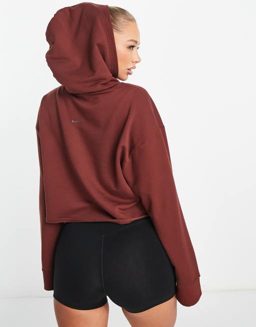 Nike Yoga Therma-FIT Luxe fleece hoodie in brown